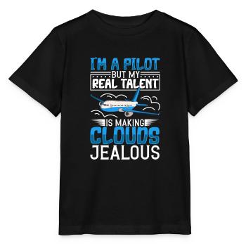 Pilote Aviation Avion Compagnie aérienne Futurs pilotes - T-shirt bio MINI CREATOR Stanley/Stella Enfant - noir - Devant - Mikhail (115cm)