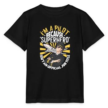 Pilote Aviation Avion Compagnie aérienne Futurs pilotes - T-shirt bio MINI CREATOR Stanley/Stella Enfant - noir - Devant - Mikhail (115cm)