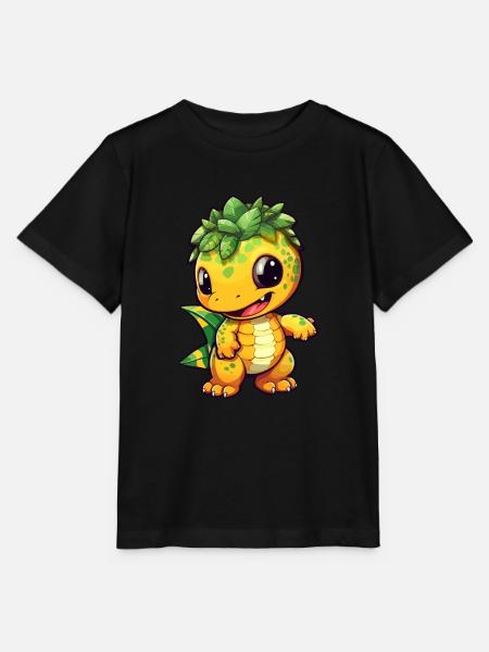 Ananas-Dinosaurier-Geschenkidee Tropischer Urlaub - Stanley/Stella Kinder T-Shirt MINI CREATOR - Schwarz