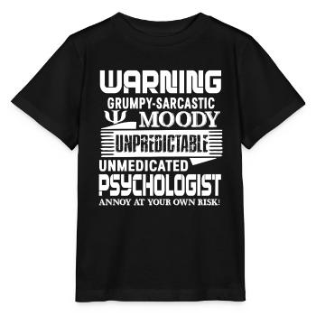 Psychologist Psychologist Warning - Stanley/Stella MINI CREATOR Kids’ T-Shirt - black - Front - Mikhail (115cm)