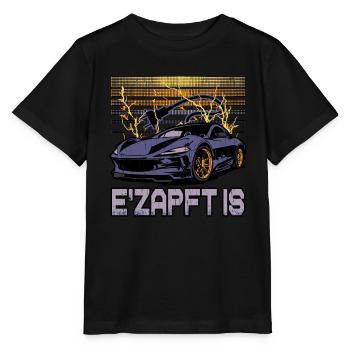 Lustiger Elektrofahrzeug-Witz E'Zapft is - Stanley/Stella Kinder T-Shirt MINI CREATOR  - Schwarz - Vorne - Mikhail (115cm)