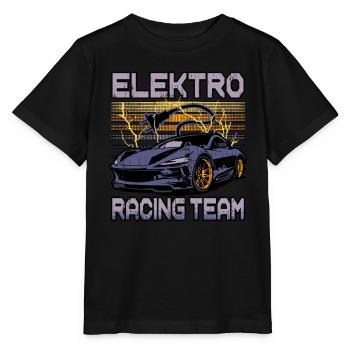 Lustiger Elektrofahrzeug-Witz Elektro Racing Team - Stanley/Stella Kinder T-Shirt MINI CREATOR  - Schwarz - Vorne - Mikhail (115cm)