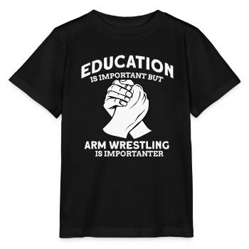 Armdrücken - Stanley/Stella Kinder T-Shirt MINI CREATOR  - Schwarz - Vorne - Mikhail (115cm)