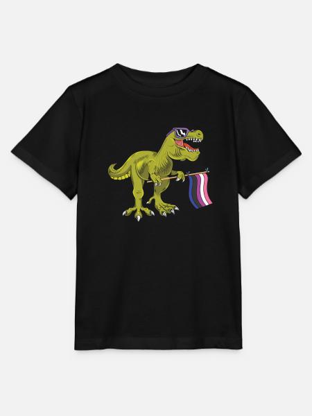Genderfluide Dino - Stanley/Stella Kinder T-Shirt MINI CREATOR - Schwarz