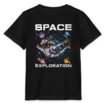 Colonisation de l’espace - T-shirt bio MINI CREATOR Stanley/Stella Enfant - noir - Devant - Mikhail (115cm)