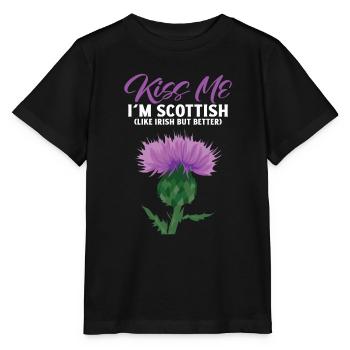 Embrasse-moi, je suis Scottish Thisle - T-shirt bio MINI CREATOR Stanley/Stella Enfant - noir - Devant - Mikhail (115cm)