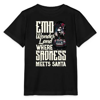 Emo Wonderland où la tristesse rencontre Santa Emocore - T-shirt bio MINI CREATOR Stanley/Stella Enfant - noir - Devant - Mikhail (115cm)