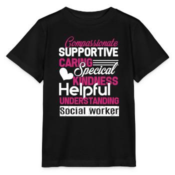 Social Worker Social Worker Kindness Caring - Stanley/Stella MINI CREATOR Kids’ T-Shirt - black - Front - Mikhail (115cm)
