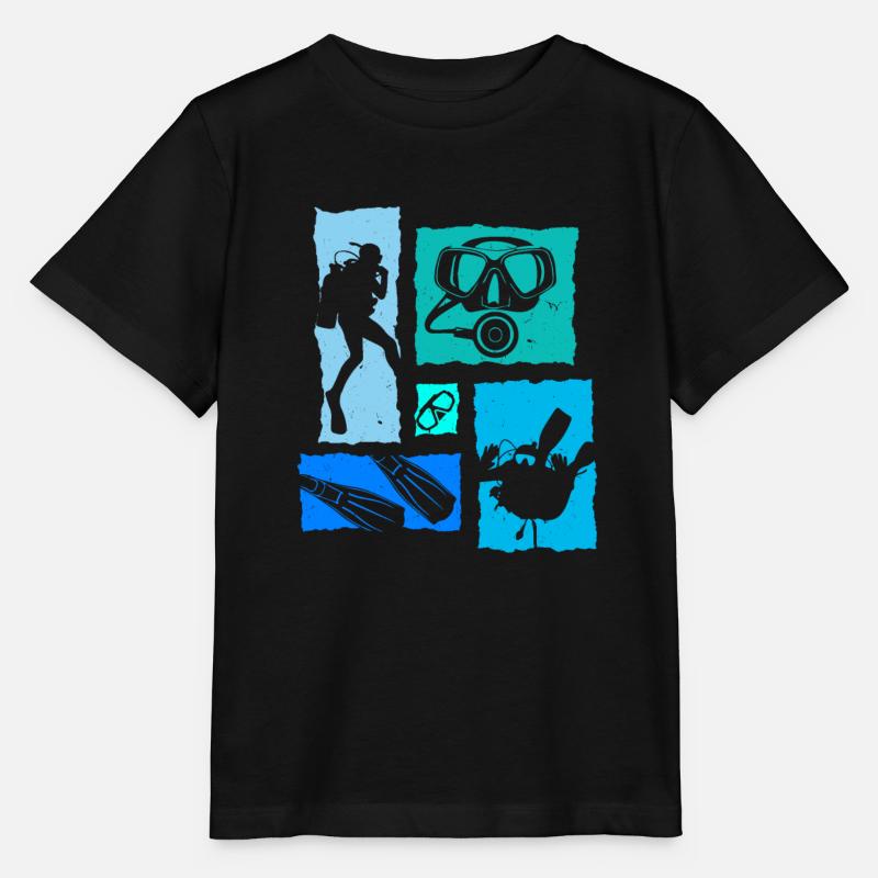 Diver Retro - Stanley/Stella MINI CREATOR Kids’ T-Shirt - black
