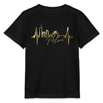 Milan Skyline Italy Heartbeat Fan Love Milano - Stanley/Stella MINI CREATOR Kids’ T-Shirt - black - Front - Mikhail (115cm)