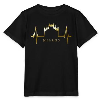 Milan Skyline Italy Heartbeat Fan Love Milano - Stanley/Stella MINI CREATOR Kids’ T-Shirt - black - Front - Mikhail (115cm)