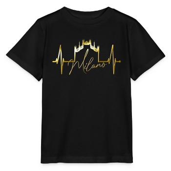 Milan Skyline Italy Heartbeat Fan Love Milano - Stanley/Stella MINI CREATOR Kids’ T-Shirt - black - Front - Mikhail (115cm)