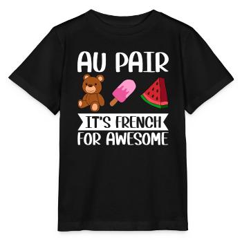 Au Pair Mädchen Kindergarten Nanny - Stanley/Stella Kinder T-Shirt MINI CREATOR  - Schwarz - Vorne - Mikhail (115cm)