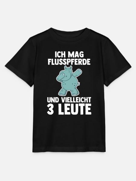 Nilpferd Flusspferd - Stanley/Stella Kinder T-Shirt MINI CREATOR  - Schwarz