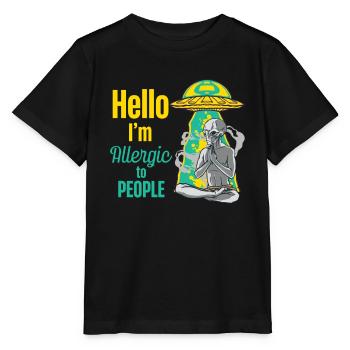 Hello, I am allergic to human allergy - Stanley/Stella MINI CREATOR Kids’ T-Shirt - black - Front - Mikhail (115cm)