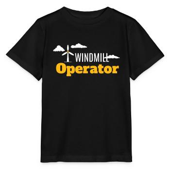 Exploitant d’éoliennes Énergie éolienne Énergie éolienne - T-shirt bio MINI CREATOR Stanley/Stella Enfant - noir - Devant - Mikhail (115cm)