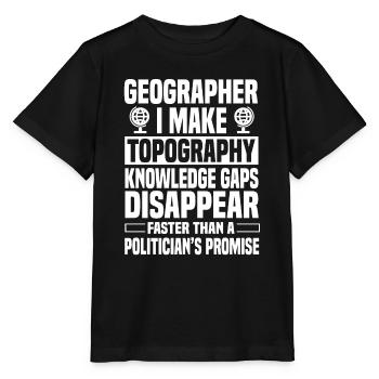 Funny geographer saying - Stanley/Stella MINI CREATOR Kids’ T-Shirt - black - Front - Mikhail (115cm)