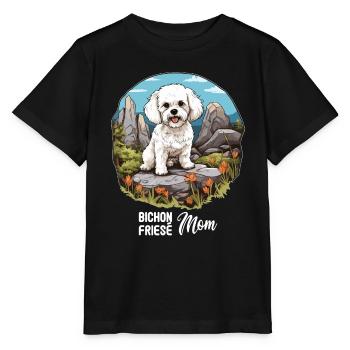 Hund Bichon Friesé - Stanley/Stella Kinder T-Shirt MINI CREATOR  - Schwarz - Vorne - Mikhail (115cm)