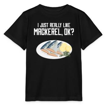 Maquereau Mackrel Pêche en eau salée - T-shirt bio MINI CREATOR Stanley/Stella Enfant - noir - Devant - Mikhail (115cm)