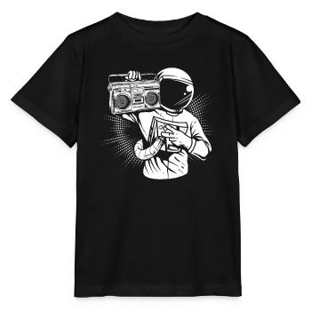 Ghetto Blaster Astronaute - T-shirt bio MINI CREATOR Stanley/Stella Enfant - noir - Devant - Mikhail (115cm)
