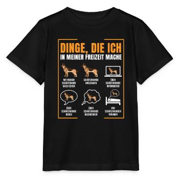 Schäferhund - Stanley/Stella Kinder T-Shirt MINI CREATOR  - Schwarz - Vorne - Mikhail (115cm)