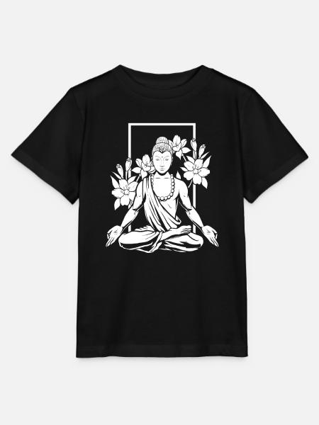 Buddha Buddhist Blumen - Stanley/Stella Kinder T-Shirt MINI CREATOR  - Schwarz