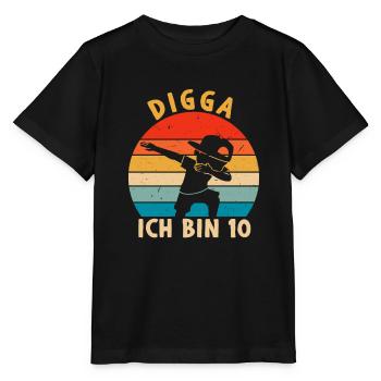 Digga Ich bin 10 - Stanley/Stella Kinder T-Shirt MINI CREATOR  - Schwarz - Vorne - Mikhail (115cm)