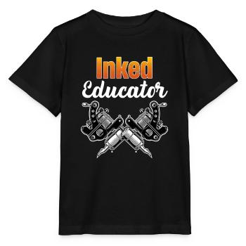 Tätowierter Pädagoge Tätowierter Lehrer Professor - Stanley/Stella Kinder T-Shirt MINI CREATOR  - Schwarz - Vorne - Mikhail (115cm)