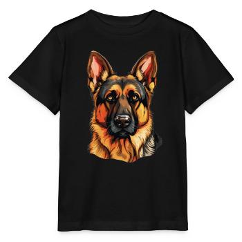 Chien Berger - T-shirt bio MINI CREATOR Stanley/Stella Enfant - noir - Devant - Mikhail (115cm)