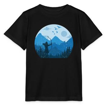 Bogenschießen - Stanley/Stella Kinder T-Shirt MINI CREATOR  - Schwarz - Vorne - Mikhail (115cm)