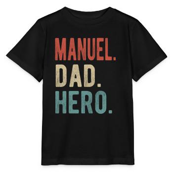 Manuel Papa Héros - T-shirt bio MINI CREATOR Stanley/Stella Enfant - noir - Devant - Mikhail (115cm)