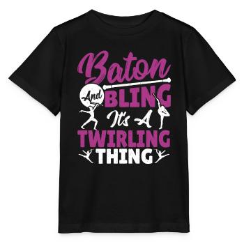 Bâton Twirling Bâton Twirler cadeau - T-shirt bio MINI CREATOR Stanley/Stella Enfant - noir - Devant - Mikhail (115cm)