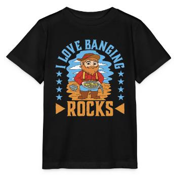 I Love Banging Rocks - Stanley/Stella Kinder T-Shirt MINI CREATOR  - Schwarz - Vorne - Mikhail (115cm)