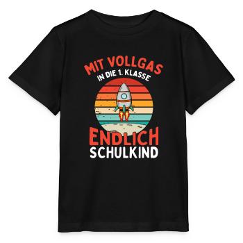 Mit Vollgas in die 1. Klasse - Stanley/Stella Kinder T-Shirt MINI CREATOR  - Schwarz - Vorne - Mikhail (115cm)