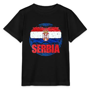 Serbien - Stanley/Stella Kinder T-Shirt MINI CREATOR  - Schwarz - Vorne - Mikhail (115cm)