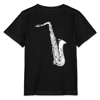 Fanfare de saxophone - T-shirt bio MINI CREATOR Stanley/Stella Enfant - noir - Devant - Mikhail (115cm)