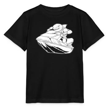 Jet Ski Hai - Stanley/Stella Kinder T-Shirt MINI CREATOR  - Schwarz - Vorne - Mikhail (115cm)