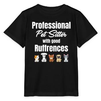 Pet sitter professionnel avec de bonnes fioritures - T-shirt bio MINI CREATOR Stanley/Stella Enfant - noir - Devant - Mikhail (115cm)
