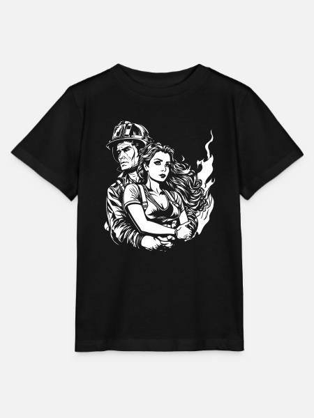 Feuerwehrfrau - Stanley/Stella Kinder T-Shirt MINI CREATOR  - Schwarz