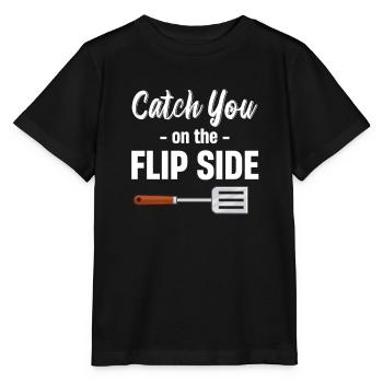 Catch You On The Flipside Spatel Wortspiele - Stanley/Stella Kinder T-Shirt MINI CREATOR  - Schwarz - Vorne - Mikhail (115cm)