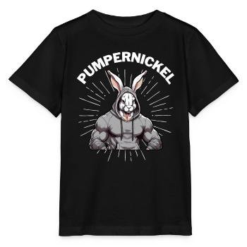Pumpernickel Bunny Powerlifting Weightlifting - Stanley/Stella MINI CREATOR Kids’ T-Shirt - black - Front - Mikhail (115cm)