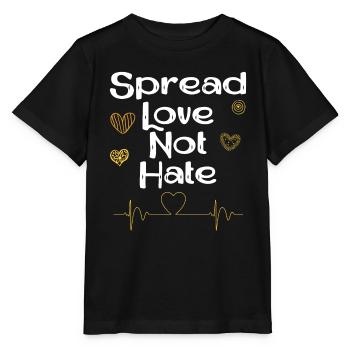 Spread Love Not Hate - Stanley/Stella MINI CREATOR Kids’ T-Shirt - black - Front - Mikhail (115cm)