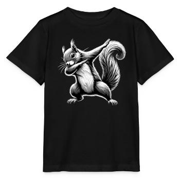 Tamponner l’écureuil - T-shirt bio MINI CREATOR Stanley/Stella Enfant - noir - Devant - Mikhail (115cm)