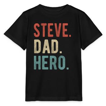 Steve Papa Held - Stanley/Stella Kinder T-Shirt MINI CREATOR  - Schwarz - Vorne - Mikhail (115cm)