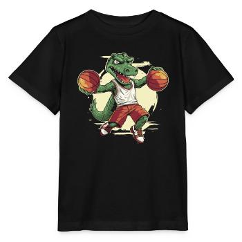 Basketball Basketball Player T Rex - Stanley/Stella MINI CREATOR Kids’ T-Shirt - black - Front - Mikhail (115cm)