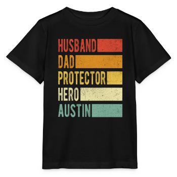 Austin nom papa cadeau - T-shirt bio MINI CREATOR Stanley/Stella Enfant - noir - Devant - Mikhail (115cm)