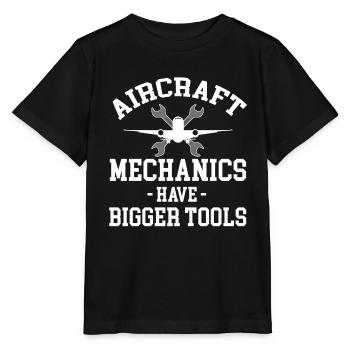 Les mécaniciens d’aéronefs ont de plus gros outils - T-shirt bio MINI CREATOR Stanley/Stella Enfant - noir - Devant - Mikhail (115cm)