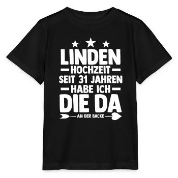 Ehe Lindenhochzeit 31 Jahre Verheiratet Hochzeitst - Stanley/Stella Kinder T-Shirt MINI CREATOR  - Schwarz - Vorne - Mikhail (115cm)