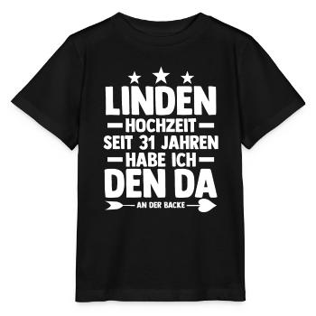 Ehe Lindenhochzeit 31 Jahre Verheiratet Hochzeitst - Stanley/Stella Kinder T-Shirt MINI CREATOR  - Schwarz - Vorne - Mikhail (115cm)
