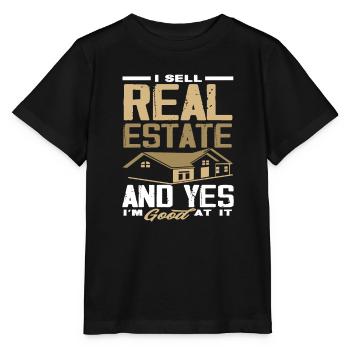 Agent immobilier - T-shirt bio MINI CREATOR Stanley/Stella Enfant - noir - Devant - Mikhail (115cm)